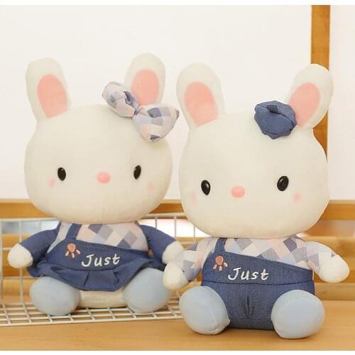 Durable Cute Cushion Stuffed Birthday Gift PP Cotton Bow Bunny Shape Plush Doll Children Birthday Gift Home Ornament