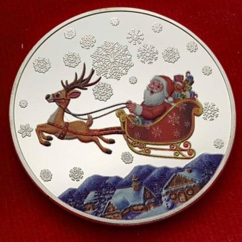 Merry Christmas Silver Coins Santa Claus Elk Blessing Snowflake Wishing Commemorative Souvenirs New Year Tooth Fairy Gifts