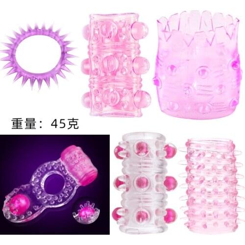 Adult sex toys vibration ring extension ring pull bead combination set vibration lock fine couple general