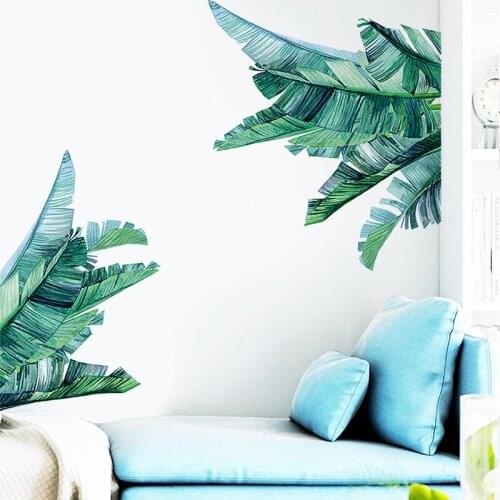 Tropical leaves Vinyl wall sticker home living room wall decoration sticker room decor door wall sticker plant wallpaper sticker