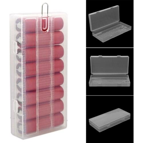 1pc 8X18650 Battery Holder Case 18650 PP Battery Storage Box with Hook Holder Transparent Strong Hard case