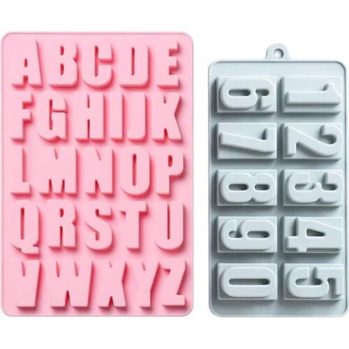 2 Pcs Alphabet Epoxy Resin Mold English Letters Number Pendant Casting Silicone Mould DIY Crafts Jewelry Making Tools