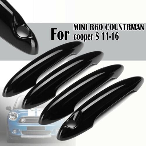 4Pcs Gloss Black Car Door Handle Cover Trim For MINI R60 Countryman Cooper S 2011-2016 Door Handle Cover Car Accessories