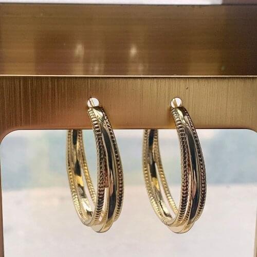 5 Pairs, Minimalist Gold color earrings Metal Circle Geometric Round Earrings for Women Girl Wedding Party Jewelry