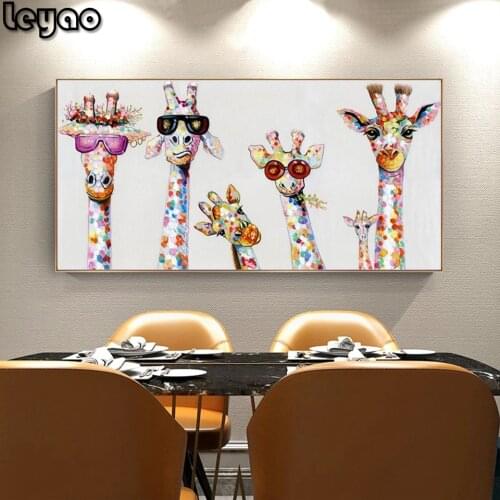 5D DIY Diamond Painting Color Animal Picture Giraffe Full Square Round Drill Diamond Embroidery Rhinestones Mosaic Home Decor
