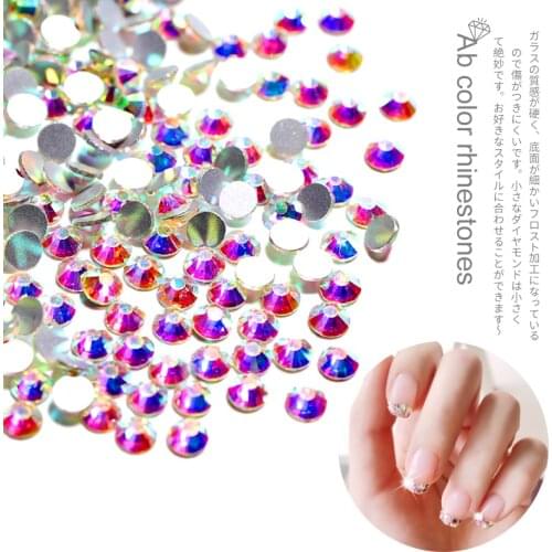 Nail Art Diamond Super Flash Luxury Transparent Flat Base Diamond Symphony AB Rhinestone Nail Accessories Ornaments ss3~ss16