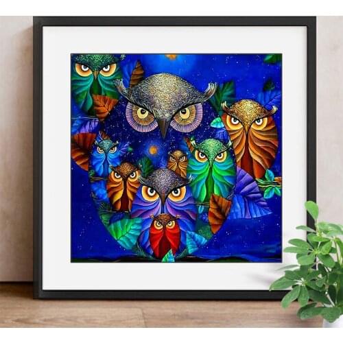 Diamond Embroidery Full Display Animals Mosaic Diamond Owl Diamond Painting New Square Stones Cartoon Home Decoration