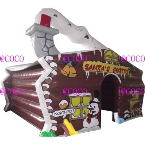 Free air ship to door!2019 new style inflatable house tent structure inflatable santa grotto for christmas