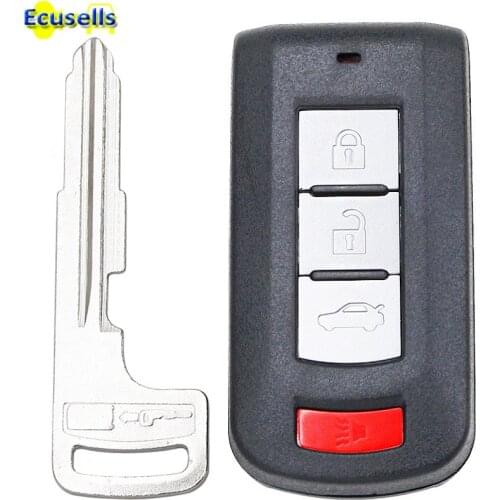 New Smart keyless entry Remote Key Shell 3+1 Button for Mitsubishi Lancer Outlander Galant 4 button key case fob