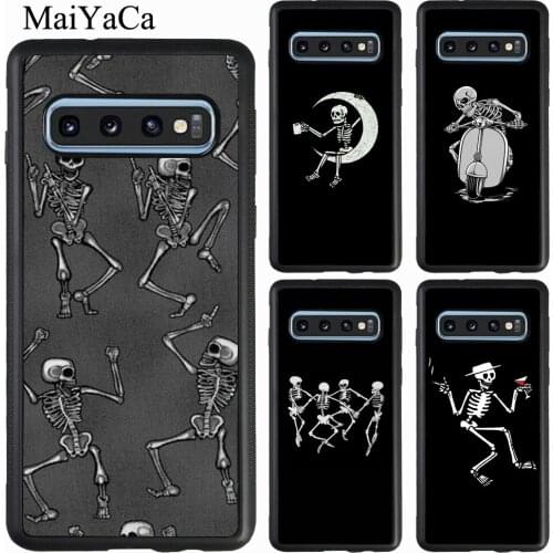 Spooky Skull Funny Dance Skeleton Case For Samsung Galaxy A71 A51 A21S A40 A50 A70 A20e A31 M21 S9 S10 S20 Plus Note 20 Ultra