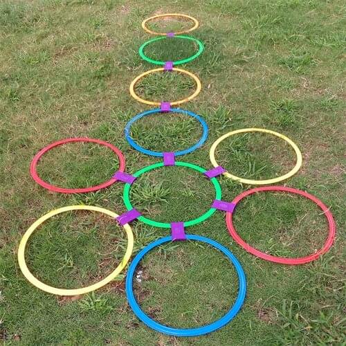 Kids Outdoor Training Jumping Rings Funny Physical Training Sport Toy Lattice Jump Ring Set Game Children Fitness Leapfrog Toys