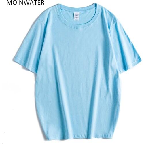 MOINWATER Women New Oversized T Shirt Female Casual Solid 100% Cotton Tees Lady Short Sleeve Thick T-shirts Summer Tops MT20088