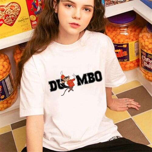 Dumbo Print Women Tshirt Short Sleeve Casual Disney Anime Tshirts Graphic Summer Cartoon T-shirts Tee Tops For Female Clothes