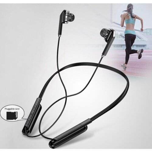 Headset Neckband Handsfree Sport Headphone Support TF Card Earphones Stereo Earbuds with Mic for iPhone Android
