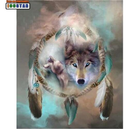 Icon Diamond Embroidery Wolf Dream Catcher Cross Stitch Square/Round Drill Diamond Painting Wall Sticker Decoration Paintings