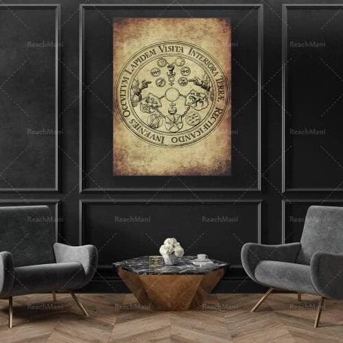 The Emerald Tablet Tabula Smaragdina Poster, Alchemy Occult Art Print, Ancient Art Print, Magick Decoration