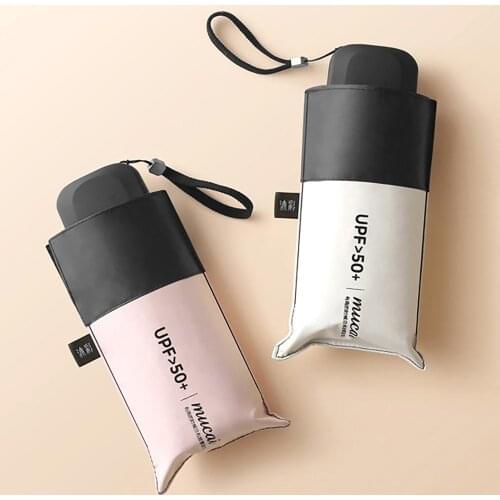 Pocket Mini Umbrella Rain Women Colors Flat Five Folding Sun Umbrellas Female Portable Parasol Sunscreen Umbrella Girls UPF50