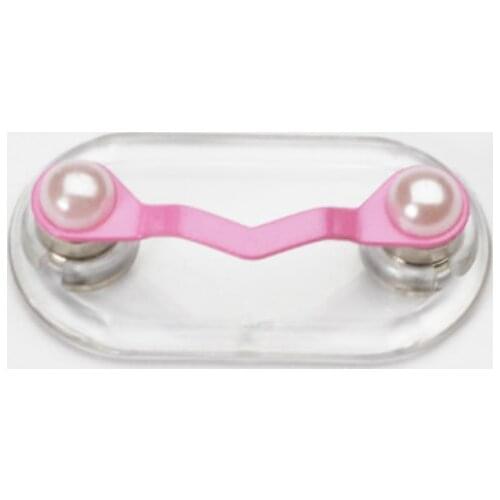 Magnetic Cute Pink Eyeglass Holder Hang Brooches Pins Bat Shape Crystal Pearl Headset Line Clips Multi-function Portable Buckle