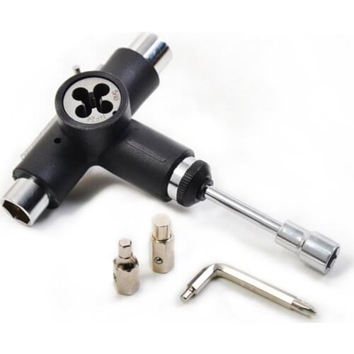 Skates Skateboard Wrench All-In-One Multifunctional Semiautomatic T-tool Longboard Screw Die Wrench Skateboard Roller Wrench