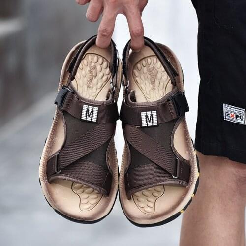 Summer Fashion Mens Casual Sandals Outdoor Walking Shoes Soft and Comfortable Flat Shoes Wear-resistant Soles Size 38-47