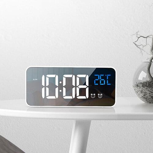 Charging Music Alarm Clock Electronic Watch Desk Digital Moment Bedroom Decoration Table And Accessory Smart Hour Led Light
