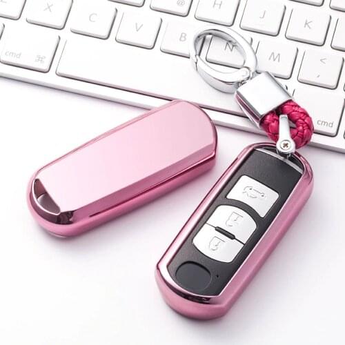 Soft TPU Car Key Case Cover For Mazda MX5 ND CX3 CX5 CX9 6 3 Axela 2 CX-7 CX-9 Atenza Demio 2018 2019 2020 2014 Key Ring Shell