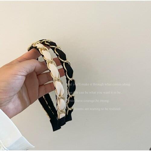 SouthKoreas new small fragrance style high-end chain headband female temperament lady comfortable headband small fresh hairhoop