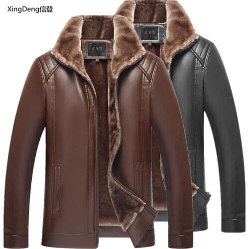 XingDeng 2018 new PU Leather Men Waterproof JacketsBrand Loose Casual top overcoat Business Zipper Winter Male clothes plus 4XL