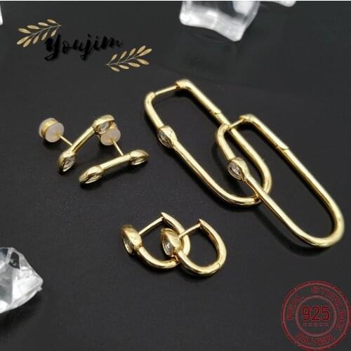 New Womens pear-shaped zircon earrings, earrings, ear clips, shining temperament, light luxury, Monaco 925 silver