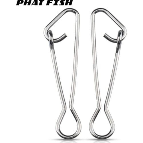 PHAT FISH 100pcs/pack Hooked Snaps Carp Trout Area Freshwater Stainless Steel Fishing Accessories