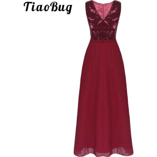 Elegant Dress Womens V-Neck Sequin Dress Evening Party Dresses for Women Sleeveless Patchwork Maxi Dress Banquet Wedding Gowns