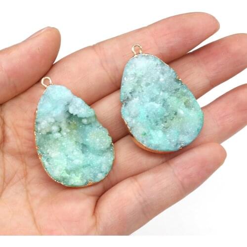 Natural Stone Pendant Irregular Drop-shaped Agates Crystalline Germ Exquisite Charms For Jewelry Making DIY Necklace Accessory