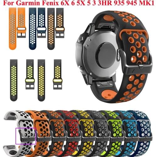 26 22MM Silicone Quick Release Watchband Straps for Garmin Fenix 6X 6X Pro Watch Easyfit Wristband Strap For Fenix 6 6 Pro Watch