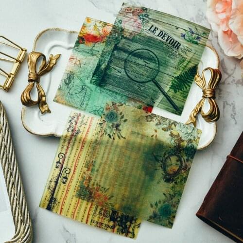 YPP CRAFT 10pcs Vintage Vellum Self-adhesive Stickers for Scrapbooking Happy Planner/Card Making/Journaling Project