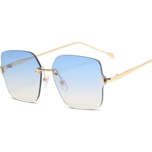 TEENYOUN 2020 Fashion Rimless Sunglasses Metal Frame Square Women Sun Glasses Ladies Vintage Framless Eyewears Oculos De Sol