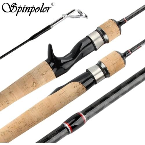 Spinpoler Carbon Spinning Casting Fishing Rod with 1.5m 1.68m Ultralight Lure Fishing Rod For bass pike Tackle Solid Tip UL