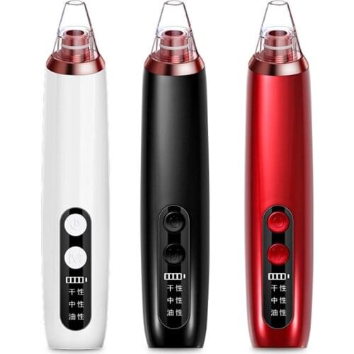 6 tips USB charging Vacuum Suction Facial Tools Blackhead Remover Face Pore Vacuum Skin Care Acne Pore skin care