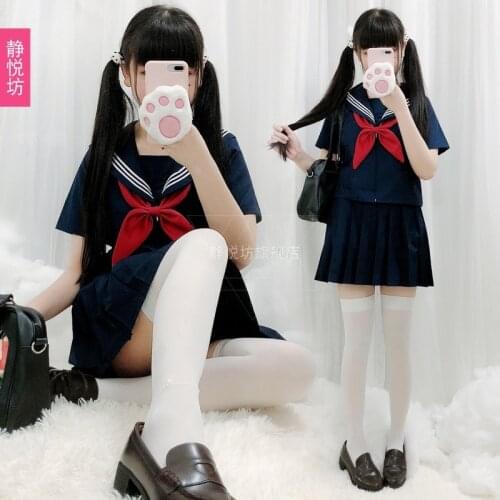 Japanese fashion Girls JK Uniform Two-Piece Suit Summer New Sailor Suit Basic Style College Style School Uniform