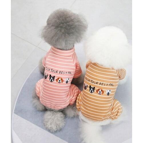 S-2XL Autumn Winter Four-Legs Cute Stripes Casual Warm Dog Clothes Puppy Outfit Pet Cat Coat Fashion Clothing For Small Dogs