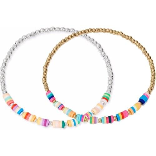 Stranger things Sula Silver gold Multi Coloured crystal stone Beaded Stretch Bracelet bracelets for women beach bohemia bracelet
