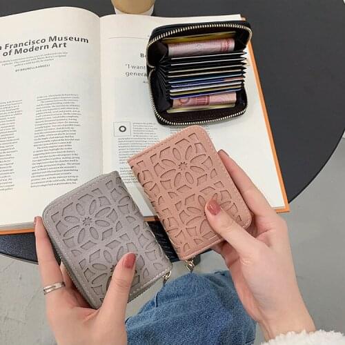 Credit Card Holder Leather Bank Card Wallet Case Cardholder Protection Purse For Women Female Credit Card Holder