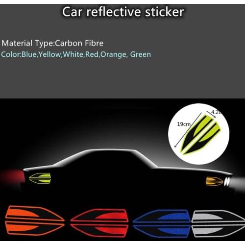 6colors Universal 2pcs/set Safety Anti-collision Removable Waterproof Leaf Blade Shape Warning Stickers Car Reflective Stickers