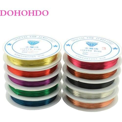 2020 Hot Copper Wire 40m 0.25/0.3/0.4/0.5/0.6/0.8/1.0mm Copper Metal Wires Beading Thread String Beads For DIY Jewelry Making