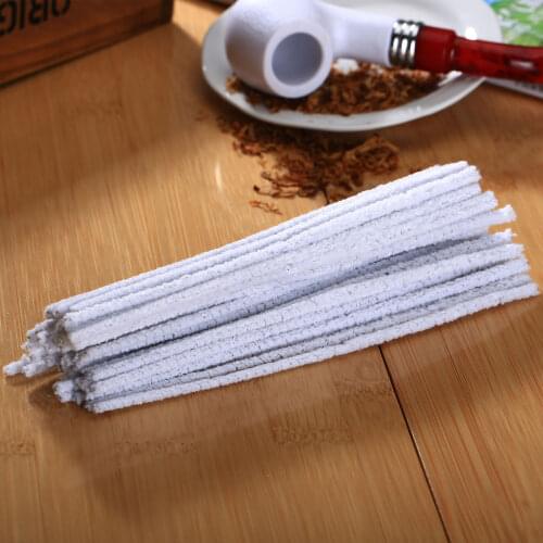 50Pcs Tobacco Smoke Mouthpiece Convenient Disposable Cleaning Tool Smoking Pipe Cleaners Blend Cotton Rods Smoking Accessories