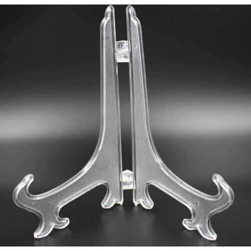 6" 7" 8" 10" Clear Plastic Plate Stands Bowl Plate Display Stands Picture Frame Stand Easel Pedestal Rack Home Decor