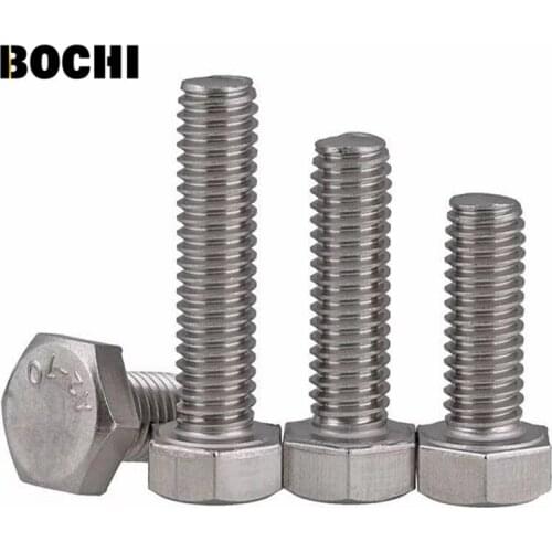 Free shipping 1pcs DIN933 304 stainless steel M16*30/35/40-150mm screws full thread outer hex screws External hex screw bolt