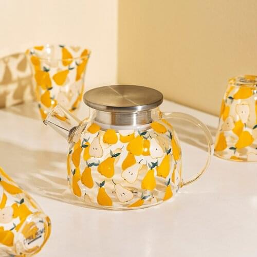 Borosilicate glass teapot sleeve with filter heat resistant teapot cup for office and home cooling teapot sleeves tea pot set