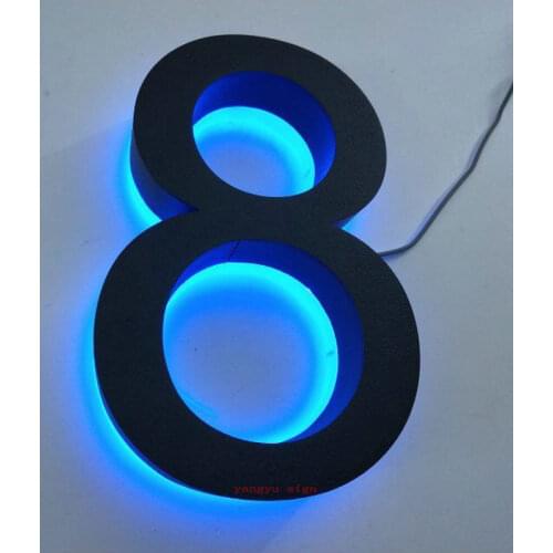 Letter lights Custom 3d stainless steel backlit led channel house number