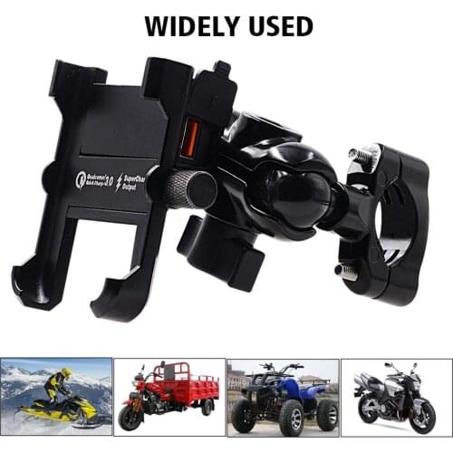 Motorcycle QC 3.0 USB Quick Charger Mirror Handlebar Stand Smart Phone Holder motorcycle accessorins