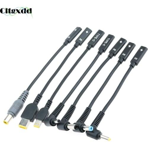 Cltgxdd USB 3.1 Type C Female to 4.0*1.35 5.5*2.5 4.5*3.0 4.0*1.7mm Male DC Plug Jack PD Power Charger Adapter Connector Cable